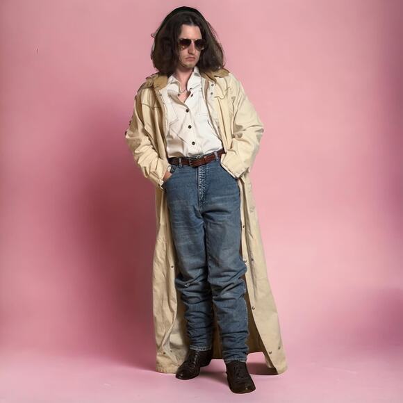 VINTAGE 90s Schaefer Western Duster Coat Size XL Convertible Jumpsuit Coveralls - Picture 1 of 6